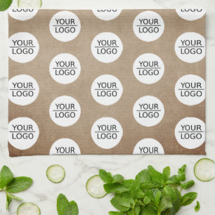 Add your Logo Pattern Rustic Company Promotion Tea Towel