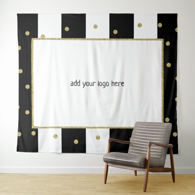 ADD YOUR logo  Photo Booth backdrop banner Tapestry (In Situ (Horizontal))