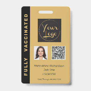 Add Your Logo Photo QR Code Vaccination ID Badge