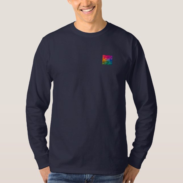 Add Your Logo Photo Text Men's Basic Long Sleeve T-Shirt (Front)