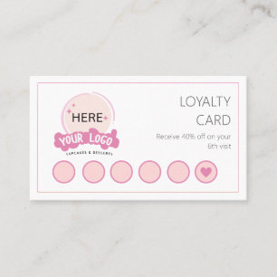 Add your logo Pink Bakery  Loyalty Card