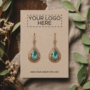 Add Your Logo - Premium Kraft Earring Display Card