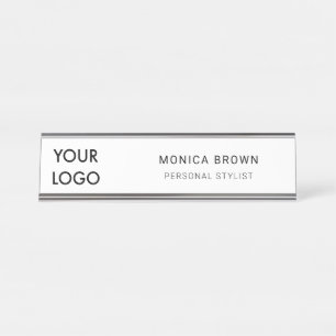 Add Your Logo Professional Minimalist Desk Name Plate