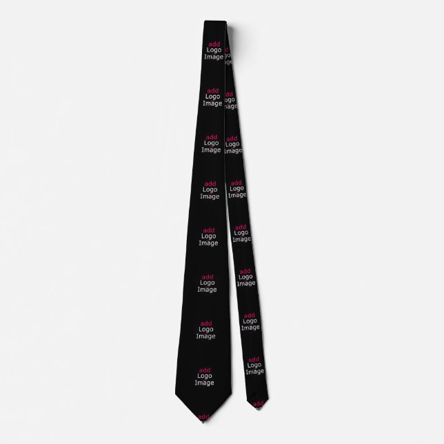 Add Your Logo Promotional Customizable Black Tie (Front)
