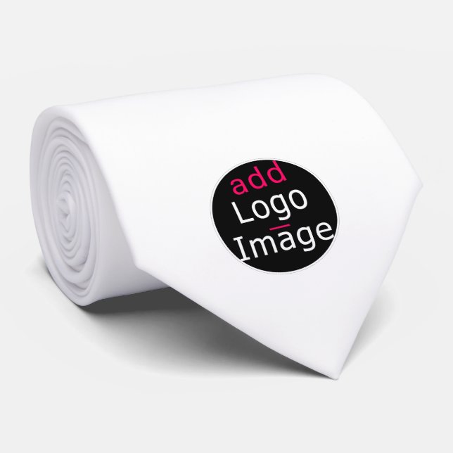 Add Your Logo Promotional Customizable White Tie (Rolled)
