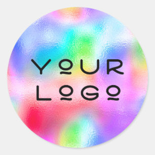 Add Your Logo Promotional Small Business Holograph Classic Round Sticker