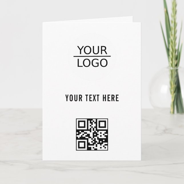 Add your Logo QR Code Custom Text Promotion  Card (Front)