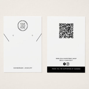 Add Your Logo QR Necklace Earrings Display Card