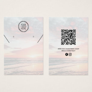 Add Your Logo QR Necklace Earrings Display Card