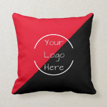 Add Your Logo Red Black Custom Office Pillows