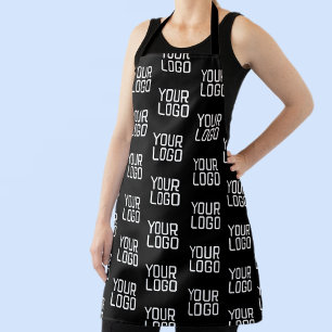 Add Your Logo Repeating Pattern Editable Template Apron