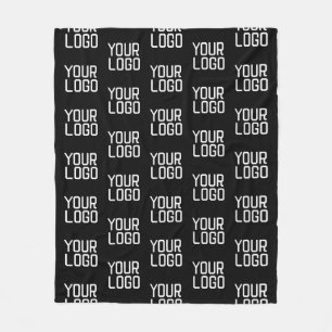Add Your Logo Repeating Pattern Editable Template Fleece Blanket