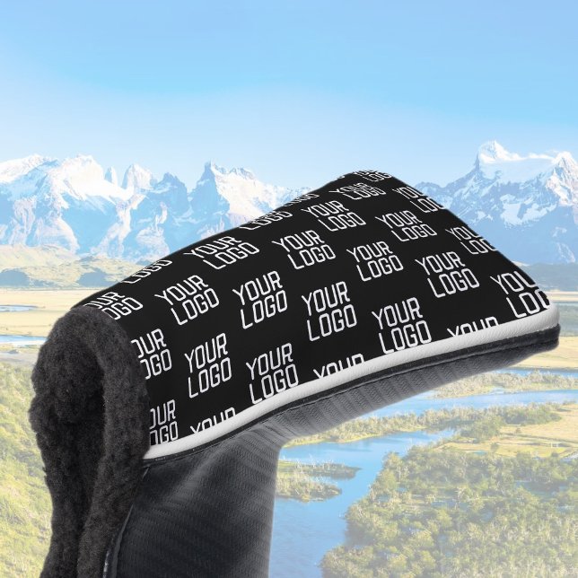 Add Your Logo Repeating Pattern Editable Template Golf Head Cover (Creator Uploaded)