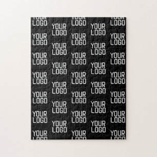 Add Your Logo Repeating Pattern Editable Template Jigsaw Puzzle