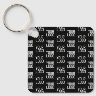 Add Your Logo Repeating Pattern Editable Template Key Ring
