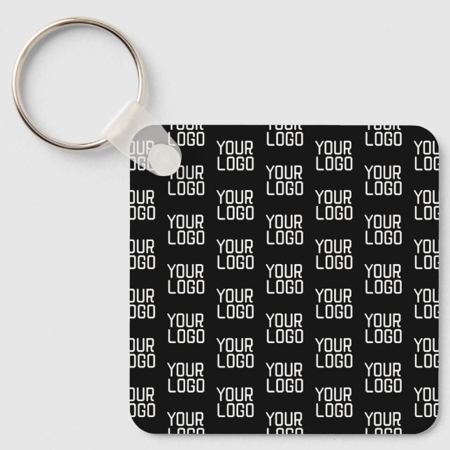 Add Your Logo Repeating Pattern Editable Template Key Ring (Front)