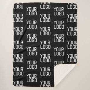 Add Your Logo Repeating Pattern Editable Template Sherpa Blanket