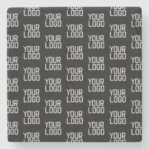 Add Your Logo Repeating Pattern Editable Template Stone Coaster
