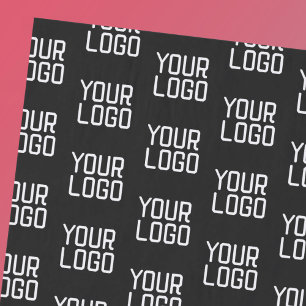 Add Your Logo Repeating Pattern Editable Template Tissue Paper