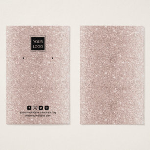 Add Your Logo Rose Gold Glitter Earring Display