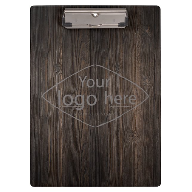 Add your logo rustic barn wood  clipboard (Front)