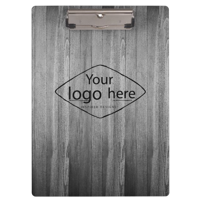 Add your logo rustic barn wood clipboard (Front)