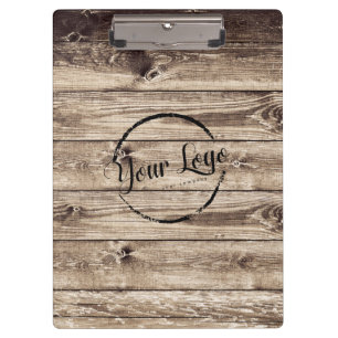 Add your logo rustic barn wood  clipboard