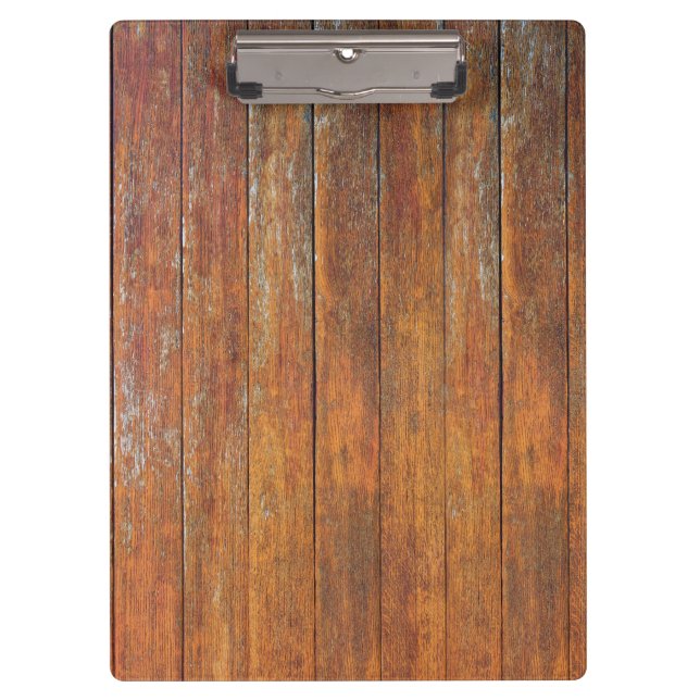 Add your logo rustic barn wood clipboard (Front)