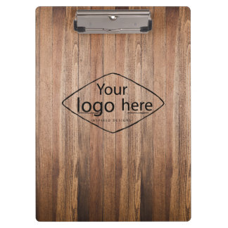 Add your logo rustic barn wood clipboard