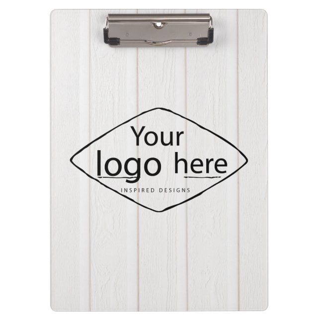 Add your logo rustic barn wood clipboard (Front)