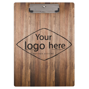Add your logo rustic barn wood clipboard