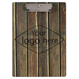 Add your logo rustic barn wood clipboard
