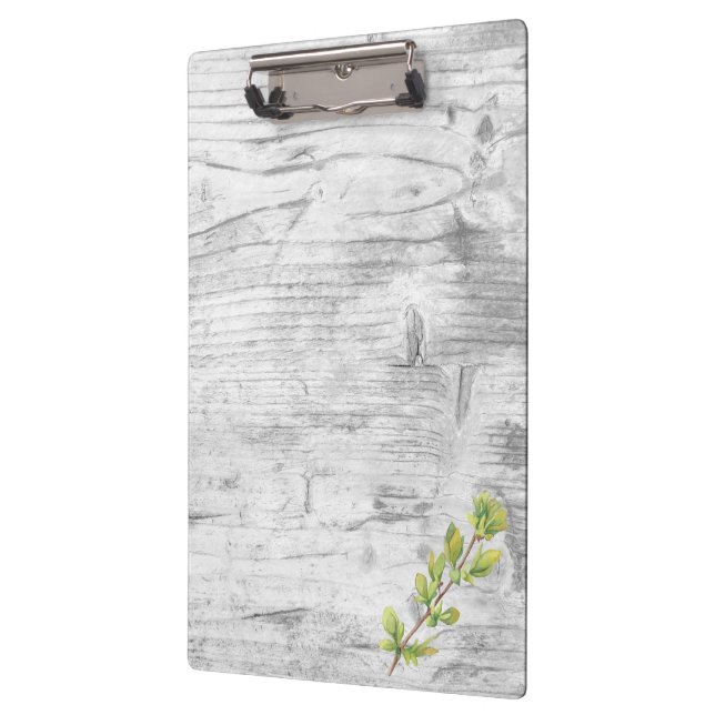 Add your logo rustic barn wood clipboard (Left)