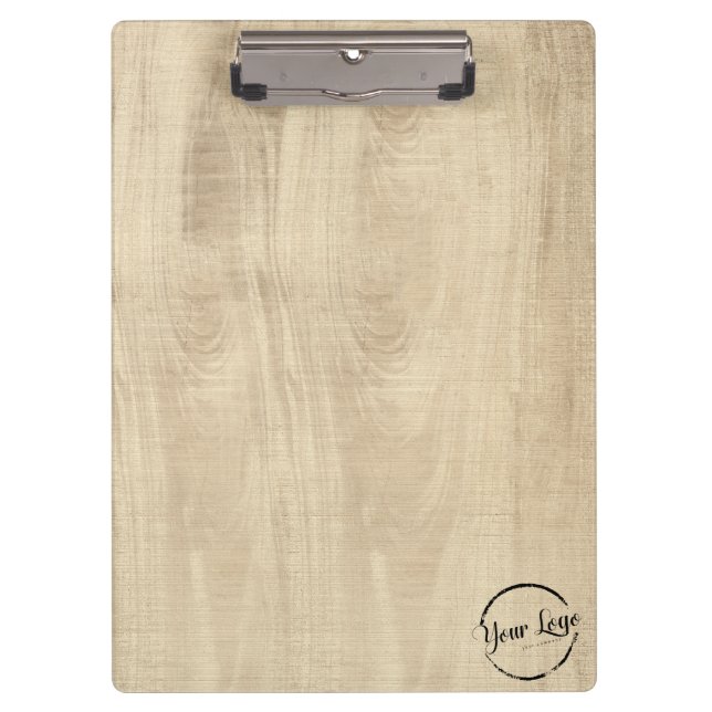 Add your logo rustic barn wood clipboard (Front)