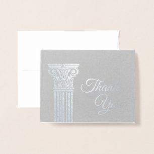 Add Your Logo Silver Foil Thank You Cards   Pillar