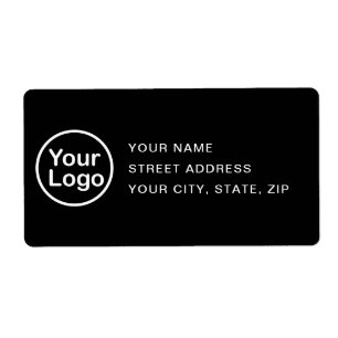 ADD YOUR LOGO Simple Black Return Address