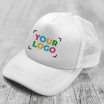Add Your Logo Simple Business Promotional White Trucker Hat<br><div class="desc">Promote your brand with these custom trucker hats! Perfect for businesses,  teams,  events,  or giveaways. Simply upload your logo for a professional and memorable branded item. These high-quality trucker hats are comfortable and stylish. Order your custom trucker hats today!</div>