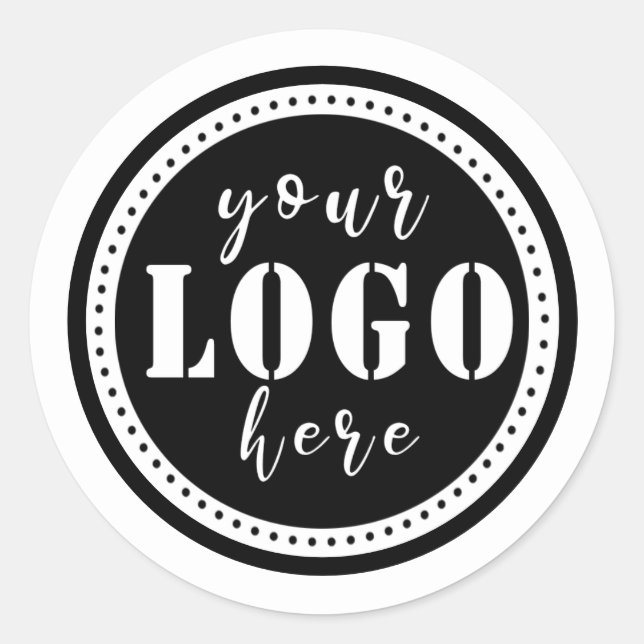 Add Your Logo Simple Classic Round Sticker (Front)