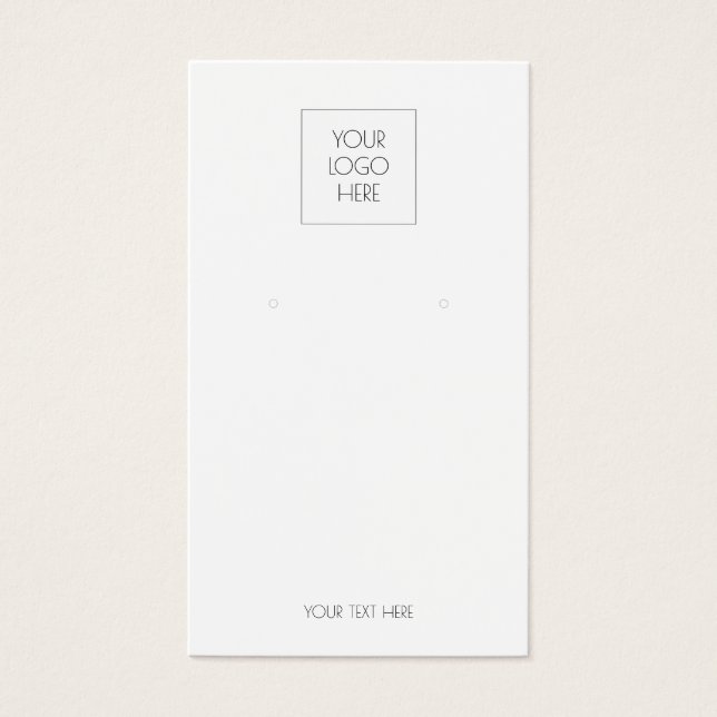 Add Your Logo Simple Earring Display Card (Front)