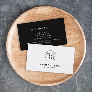 Add Your Logo Simple Minimalist Editable Colour Business Card