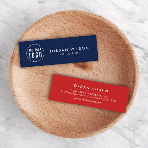 Add Your Logo Simple Minimalist Editable Colour Mini Business Card