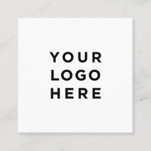 Add Your Logo Simple Minimalist Editable Colour Square Business Card