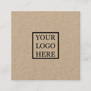 Add Your Logo Simple Rustic Square Business Card