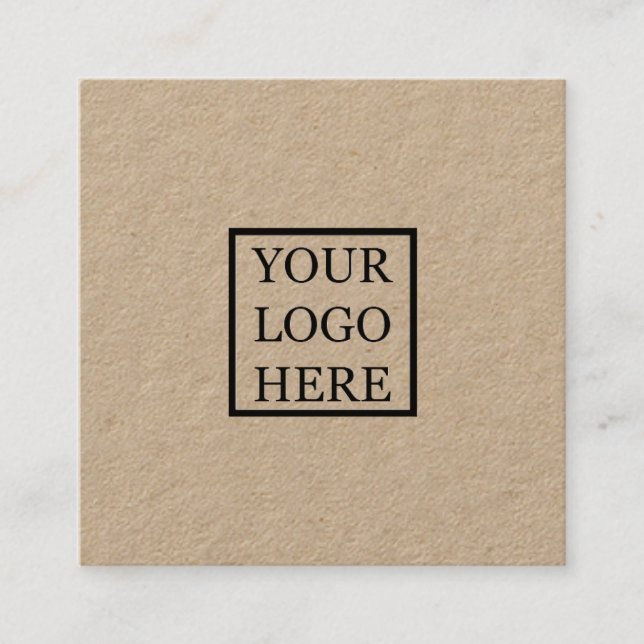 Add Your Logo Simple Rustic Square Business Card (Front)
