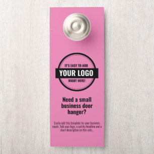 Add Your Logo Small Business Door Hanger Template