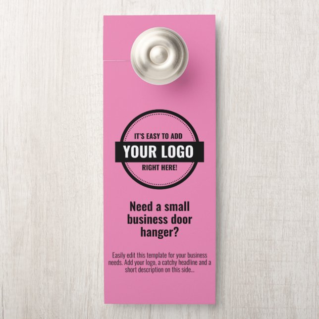 Add Your Logo Small Business Door Hanger Template (On Knob)
