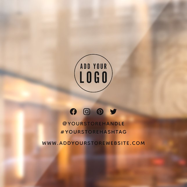 Add Your Logo Social Media Branding Marketing Window Cling (Sheet 2)