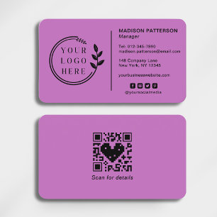 Add Your Logo Social Media QR Code Corporate Busin Business Card