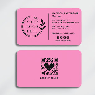 Add Your Logo Social Media QR Code Corporate Busin Business Card