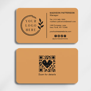 Add Your Logo Social Media QR Code Corporate Busin Business Card